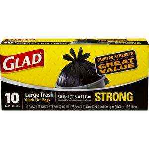 Glad Trash Bags - 30 Gallon Strong Quick Tie