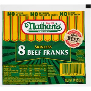 Nathans Skinless Beef Franks