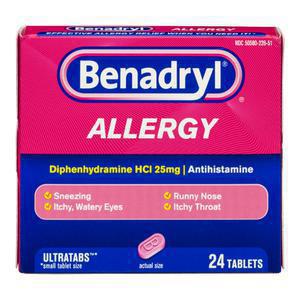 Benadryl Antihistamine Allergy Tabs