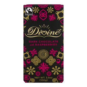 Divine Chocolate Bar - 70% Dark Chocolate with Raspberries