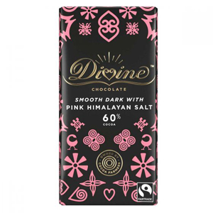 Divine Chocolate Bar - 60% Dark with Pink Himalayan Sea Salt